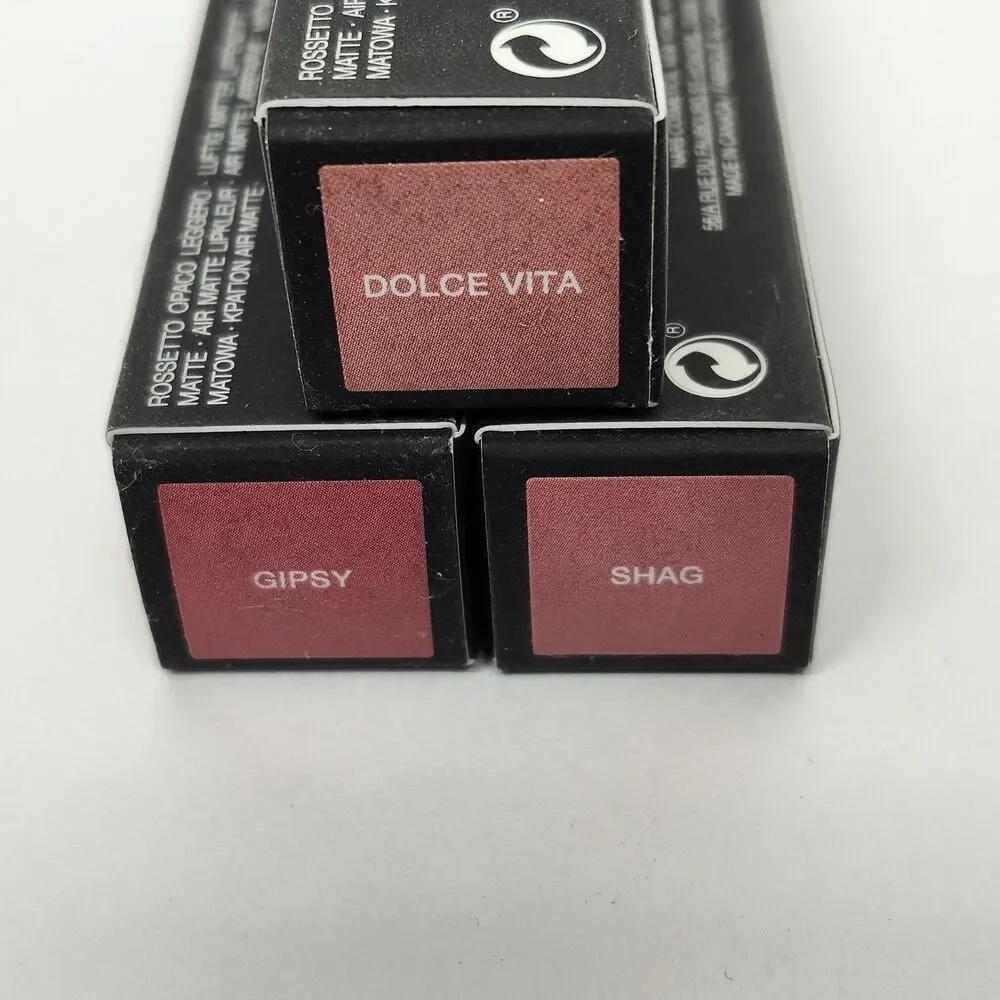 NARS Air Matte Lip Color Lipstick Dolce Vita, Gipsy, Shag - 3 PC Set NEW
